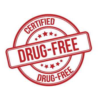 Certified Drug-free sticker