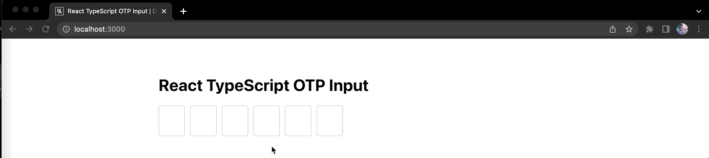 GIF of deleting in React OTP Input