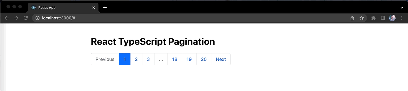 GIF of navigating in React Pagination