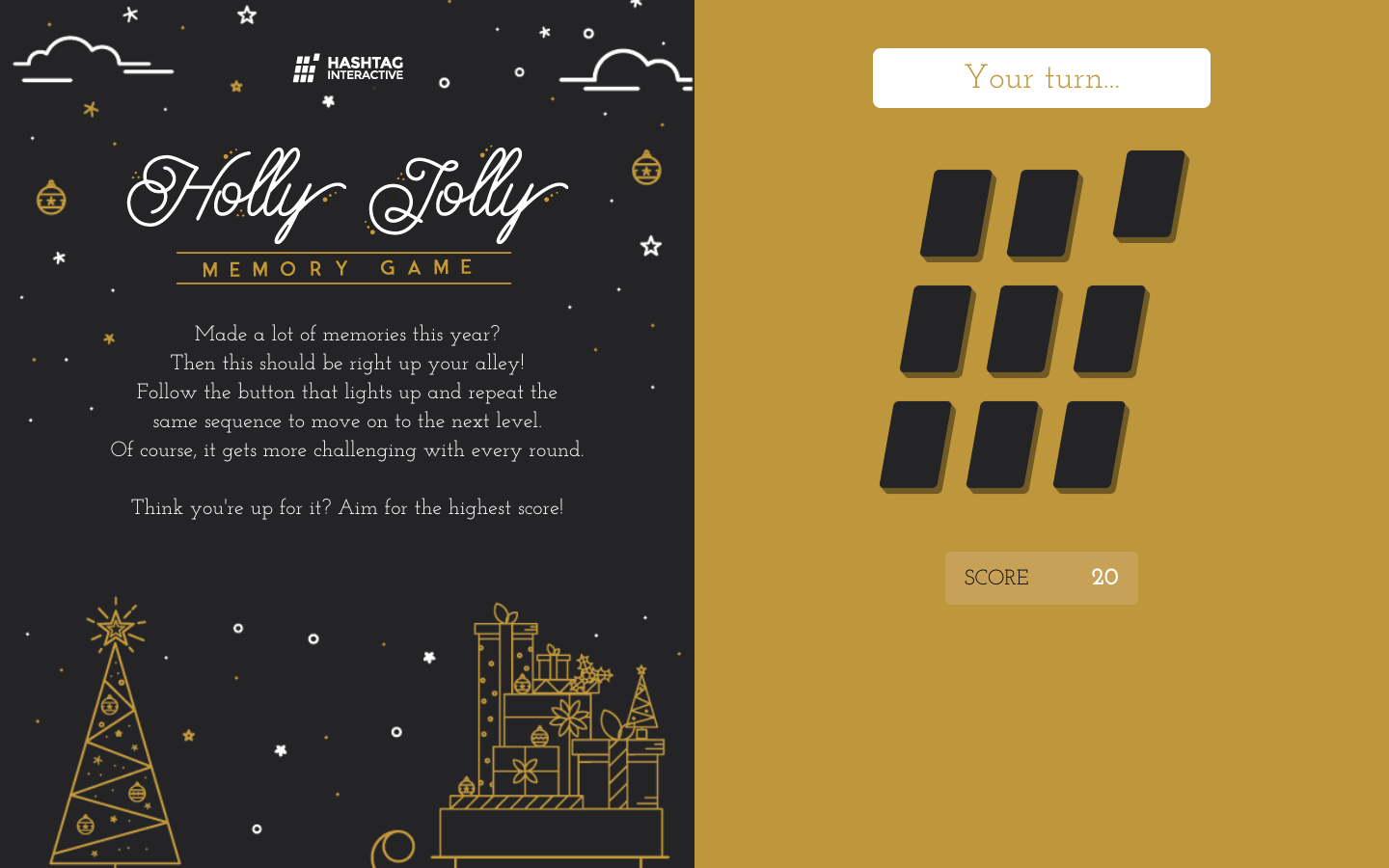 Screenshot of Holly Jolly Memory Game