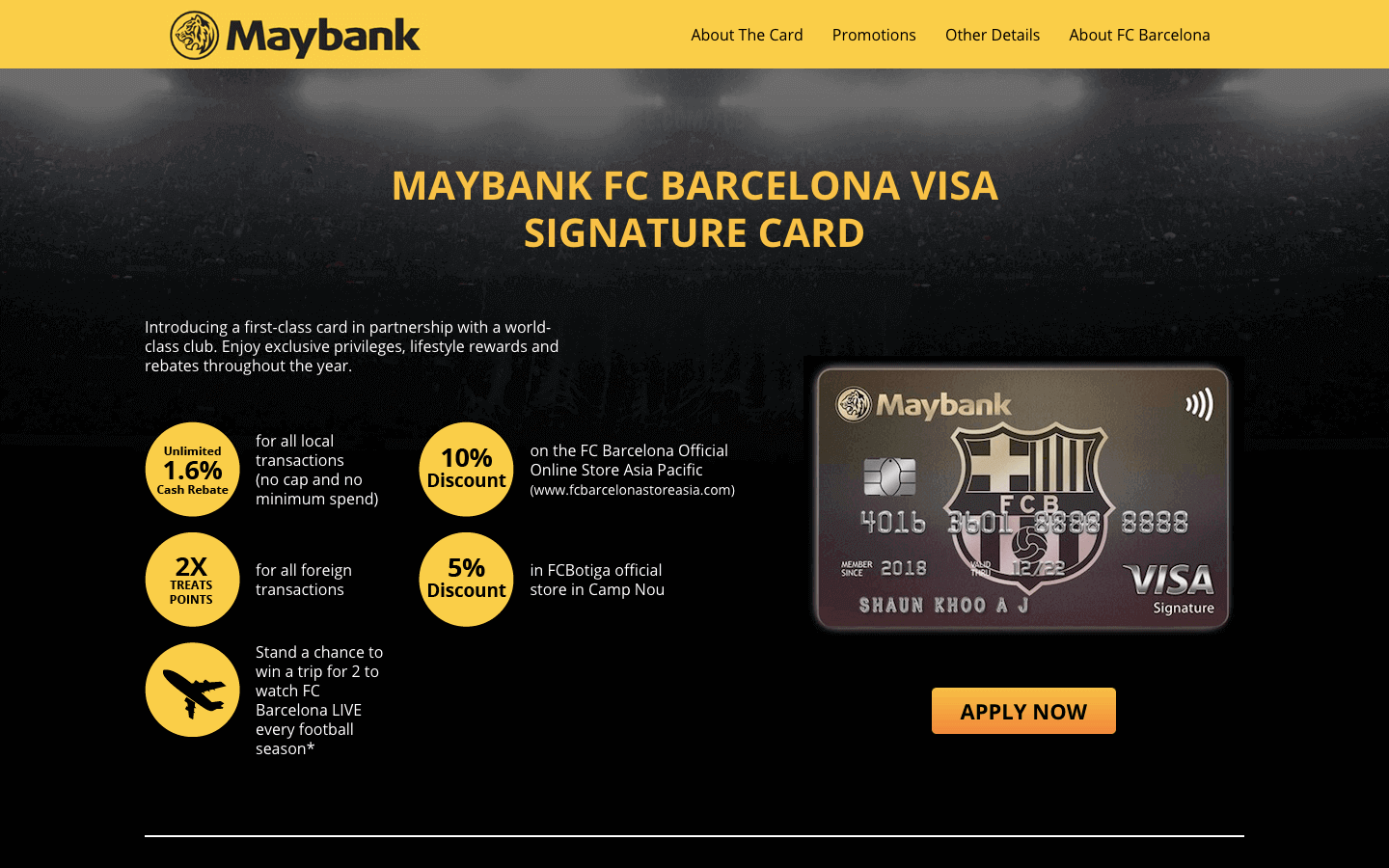 Screenshot of Maybank: FC Barcelona