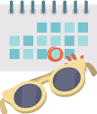 Shades and calendar