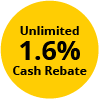 Unlimited 1.6% Cash Rebate