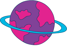 ring planet sticker